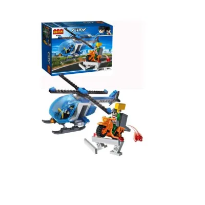 City Helicóptero Policial y Moto 164pzs 6a+