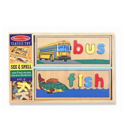 Juego Figuras y Letras de Madera Mira y Deletrea 4a+(12940)