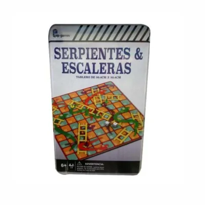Juego de Mesa Escaleras y Serpientes Caja Metálica 6a+