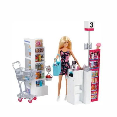 Muñeca Barbie Súper Mercado 25pzs 3a+