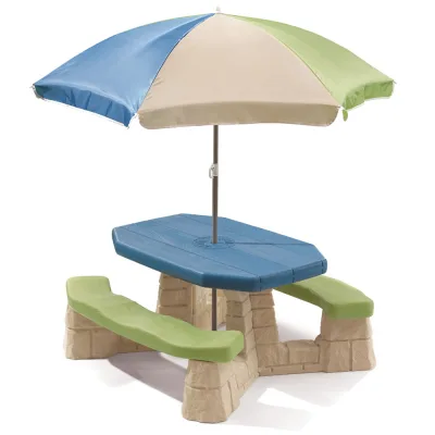 Mesa de Picnic con Sombrilla (Azul) 3a+
