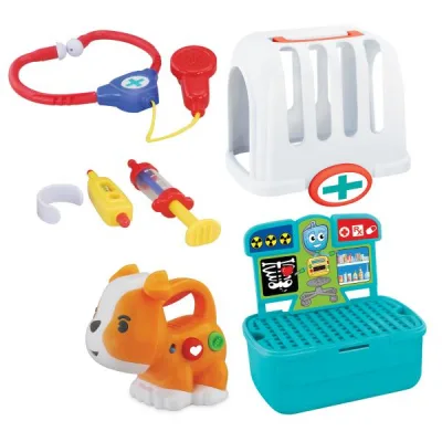 Juego Veterinaria y Cachorro 9pzs 12m+