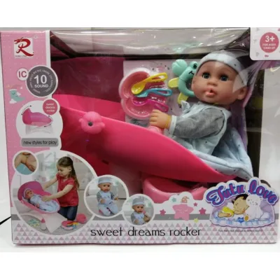 Bebé Tutu Love con Silla Mecedora Dulces Sueños GrisCelest e3a+(433167)