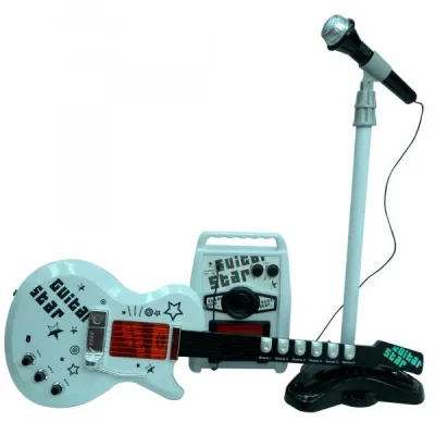 Set Guitarra Eléctrica y Micrófono Receptor Infrarrojo 6a+(432665)