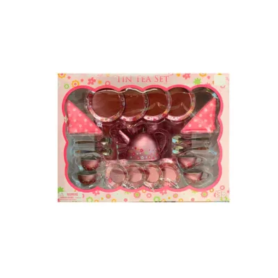 Juego de Té Rosa Metálico Flores 23pzs 3a+