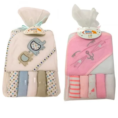 Baby Basics Toalla con Capucha y 5 Pañitos 012m