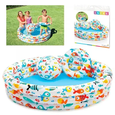 Piscina 3 Anillos 132x28cm BolaFlotador 3a+ C12