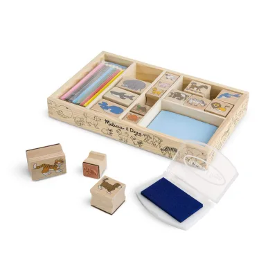 Set de Juego Sellos de Animales en Madera 4a+
