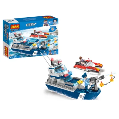 Barco Policial y Lancha 285pzs 6a+