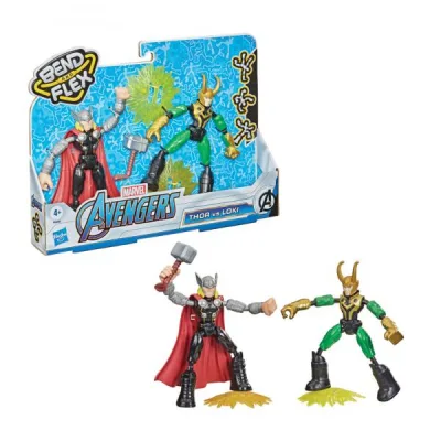 Figura Avengers Bend and Flex thor vs Loki 4a+