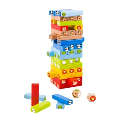 Juego Torre Apilable de Animalitos 80pzs 3a+