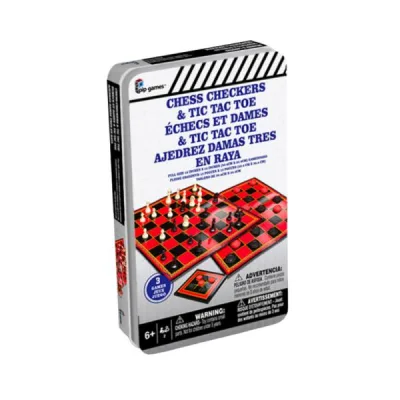 Juego Tablero Ajedrez/DamaSurt/Tic Tac Toe 3en1 6a+