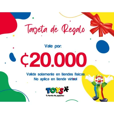 Tarjeta de Regalo ¢20000
