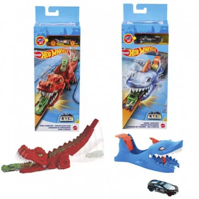 Hot Wheels Lanzador de Carros (Tiburón y Dinosaurio) 48a