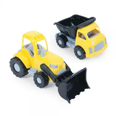 Vagoneta y Excavadora Plásticas en Set