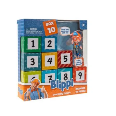 Cajitas Sorpresa Blippi Aprendiendo Colores con Figura 10pzs 3a+
