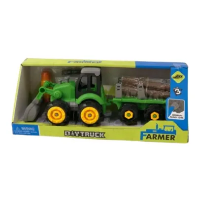 Tractor Verde Armar C/Carreta DiyTruck 3a+(436953)