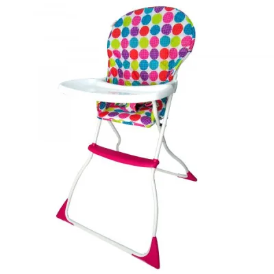 Baby Basics Silla Alta para Comer Rosada Círculos 736m 15Kg Max(34485)
