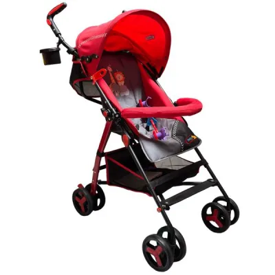 Baby Basics Coche Sombrilla para Bebé Rojo Con Gris Estampado de Animales (439145)