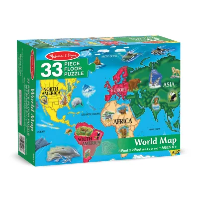Rompecabezas de Piso Mapamundi 33pzs 3a+
