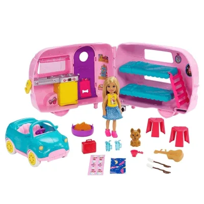 Barbie Club de Chelsea Carro y Camper 3a+