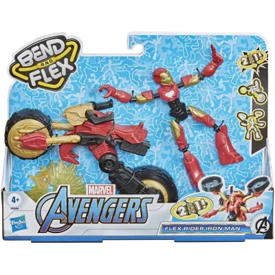 Figura Avengers Bend and Flex Rider Iron Man 2en1 4a+