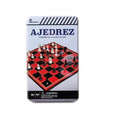 Juego de Mesa Ajedrez Caja Metálica 6a+